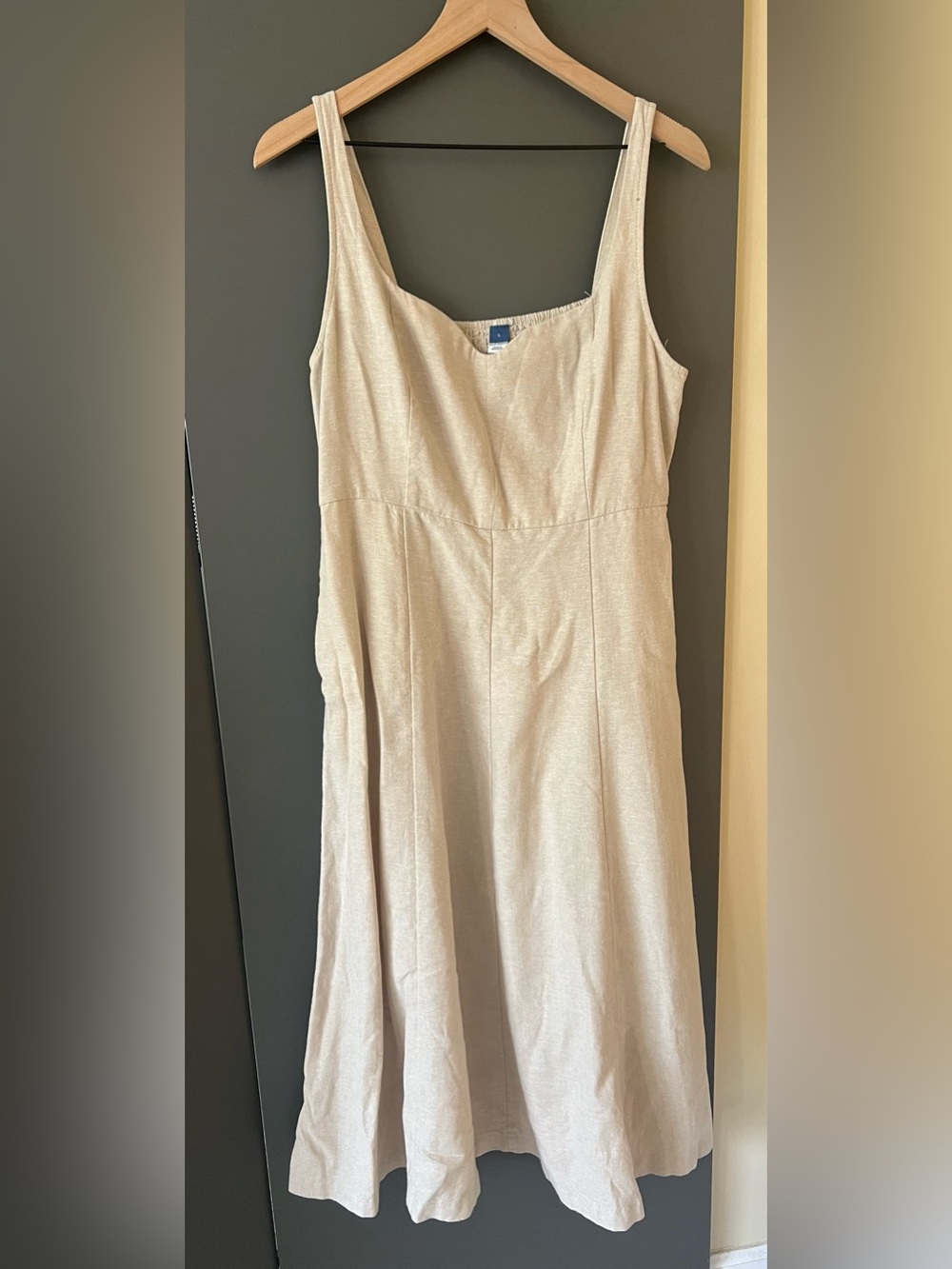Old Navy Linen Blend Midi Dress Oat Size Large NWOT